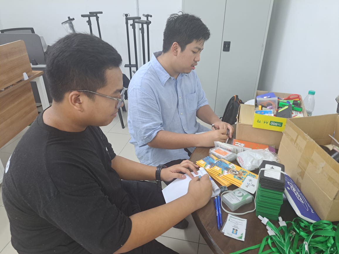 Students working